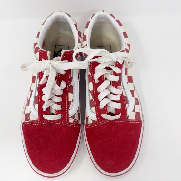 Vans Red Checkerboard Sneakers - Picture 3 of 8